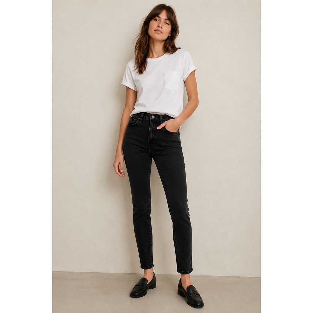 Madewell Black Roadtripper Jeans Size 28 Mid-rise Fitted‎ Skinny Basic Casual